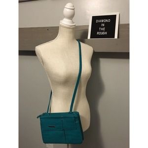 Koltov Women's Aqua Crossbody Shoulder Bag Purse Multiple Pockets Good To Travel